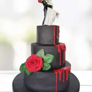 custom wedding cakes 3-tier halloween by lezat cakes