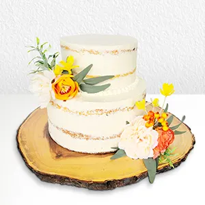 sunflower wedding cakes 2 tier by lezat cakes